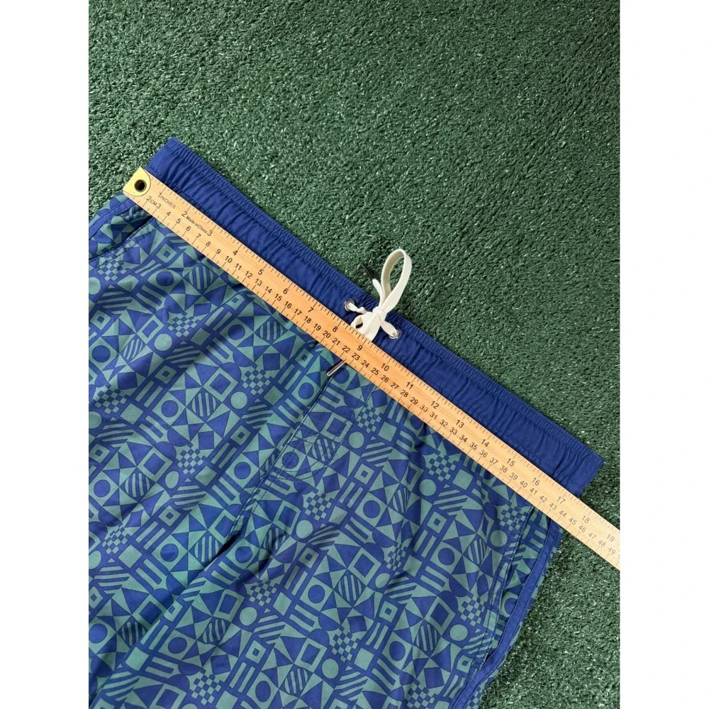 Lot of 2 Fair Harbor Swim Shorts Men S Blue Red Recycled Geometric Bundle